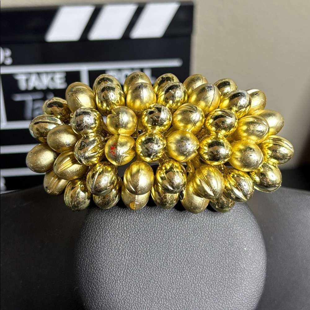 Gold Beaded Statement Plastic Hair Clip